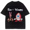 The Ren Stimpy Show TShirt for Woman Girl 90's Vintage Cartoon Comedy Fantasy Leisure Streetwear Chear Polyester Kids Clothes
