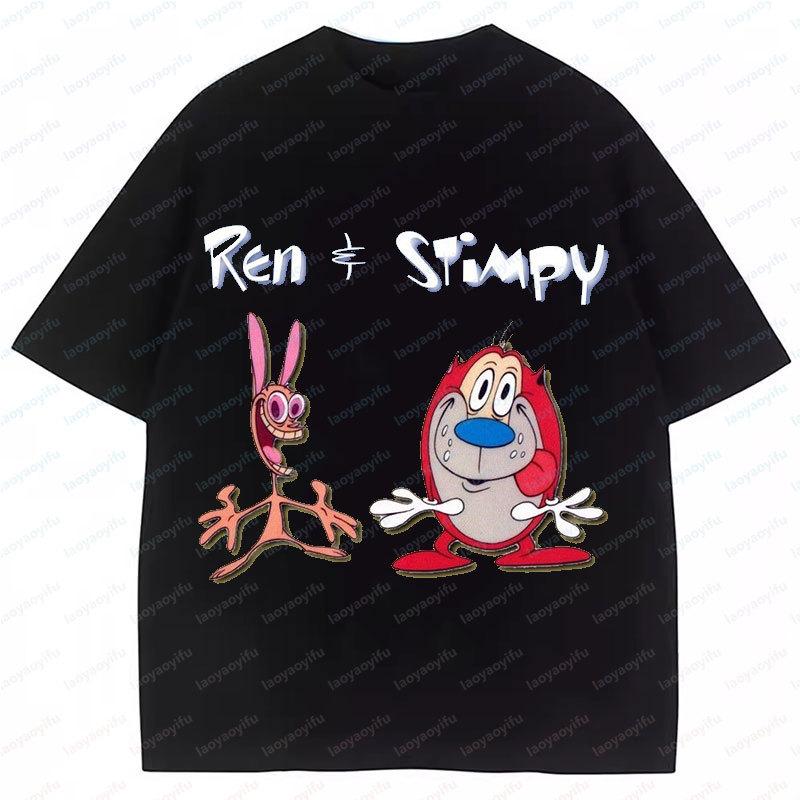 

The Ren Stimpy Show TShirt for Woman Girl 90 s Vintage Cartoon Comedy Fantasy Leisure Streetwear Chear Polyester Kids Clothes 5XL різнокольоровий