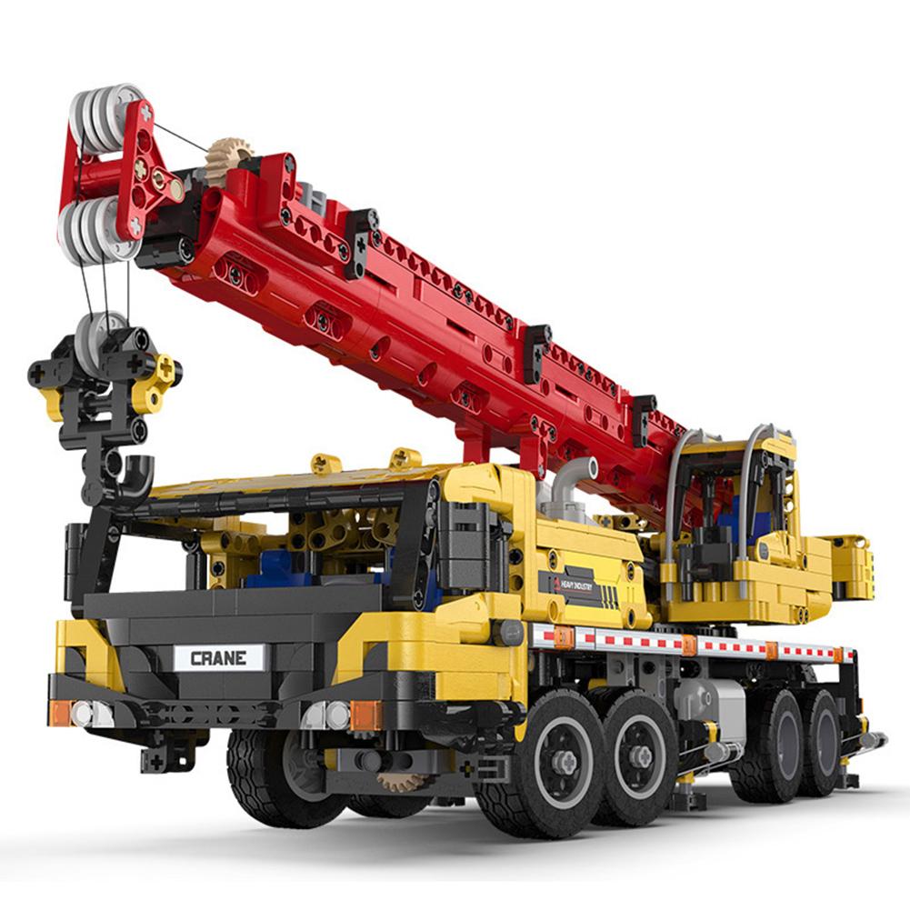 C61081 Building Blocks Assembled Mobile Crane Toys Rechargeable Remote Control Hoist Vehicle Model Gifts For Children Boy