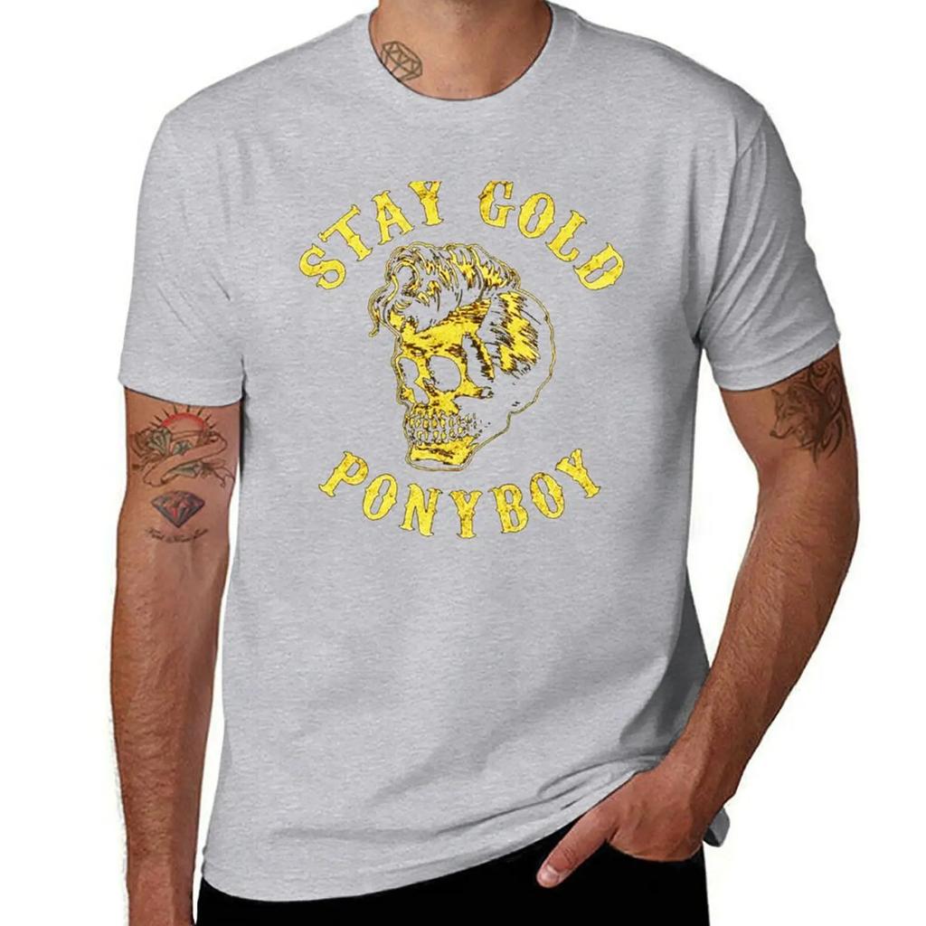 Stay Gold Ponyboy T-Shirt Blanks Tees Mens Graphic T-shirts Funny