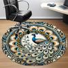 1pc Peacock Mandala Office Round Area Rug,  Mat Suitable For Office, Under Office Chairs Bedroom Living Room Home Decor, Room Deco