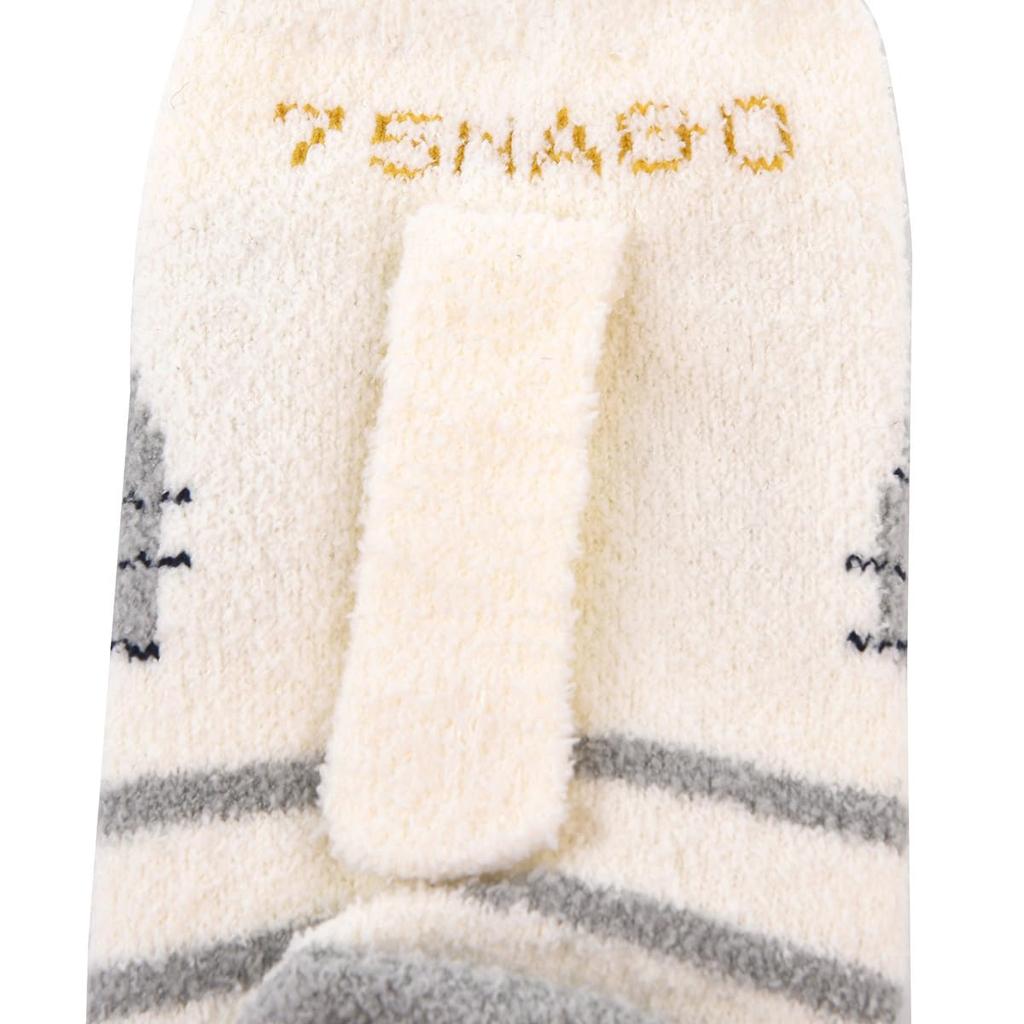 Stylish and Cute Boucle Socks with a Kusuguru Crew Character Nursery Teacher Women's Nago-Nago Pattern, Socks, Design, Socks, 23-6725 (#1/GY Gray)