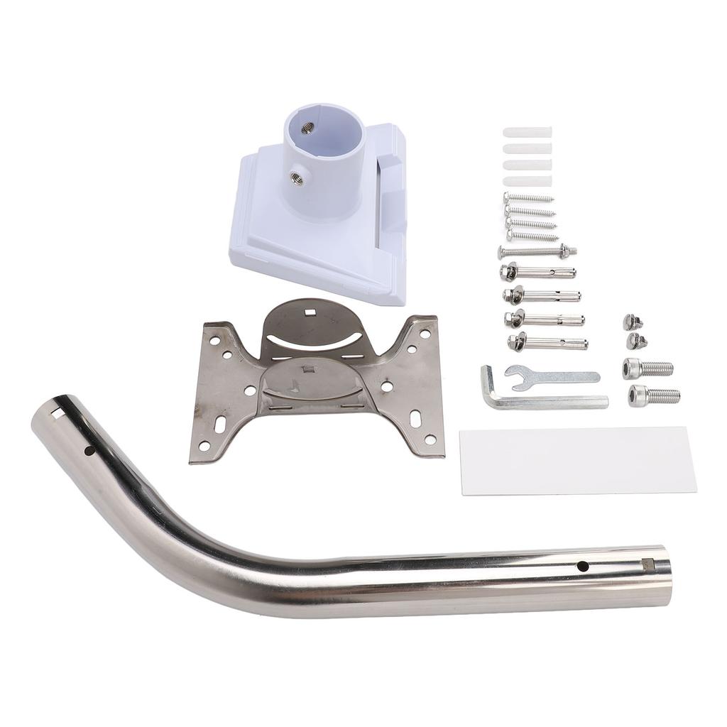 Kit de montare satelit, oțel inoxidabil ASA alb, rezistent la intemperii, reglabil la 88 de grade, cu perete lung