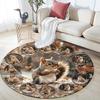 Squirrel Round Area Rug,Carpet Rug for Living Room Bedroom Sofa Playroom Decor,Non-slip Floor Mat