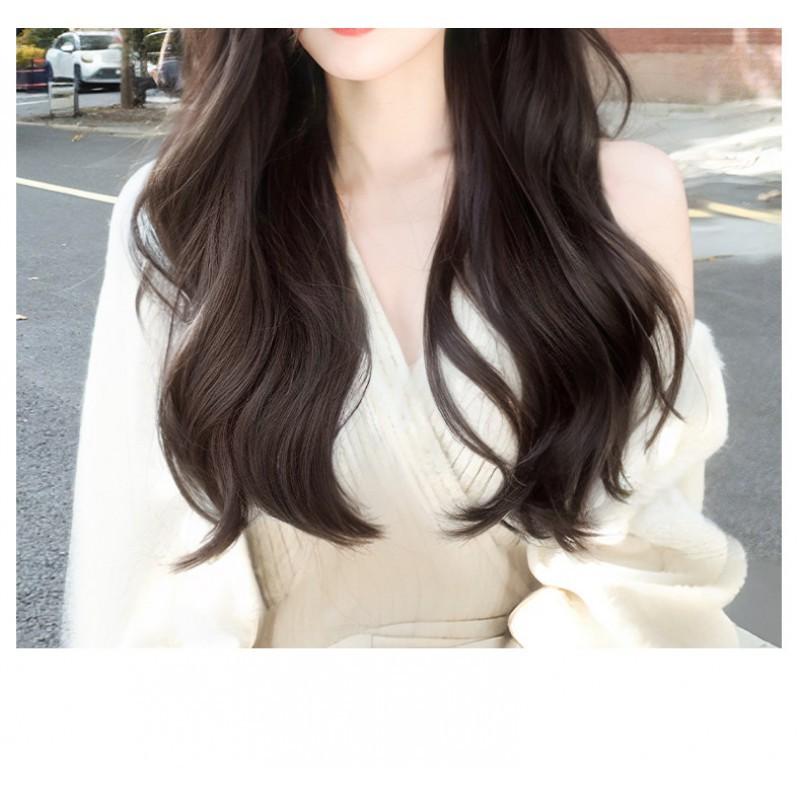 Wigs Women's Long Hair Full Headgear Natural Fashion Imitation Human New Big Wave Curly Wig Set