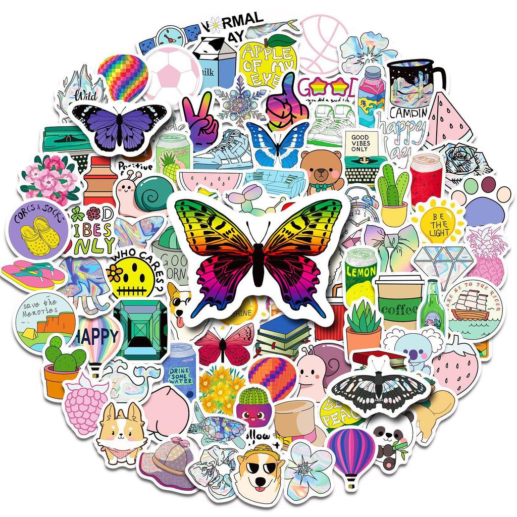 100 Small Size 4cm Small Fresh Graffiti Stickers Product New Stickers