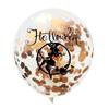 4pcs 12inch Halloween Transparent Champagne Confetti Latex Balloons Skull Witch Ghost Black Cat Halloween Scary Decors Supplies