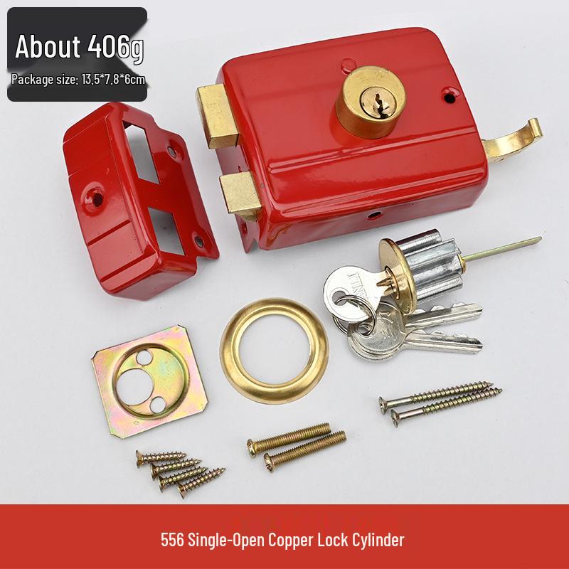 Home 559 Anti-theft Double Tongue Door Lock for Bedroom and Wooden Doors, Exterior Mount, Universal Fit 556