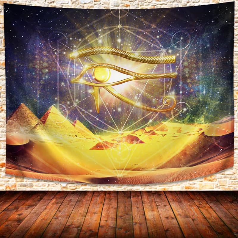 SHRAPHY Egyptian Horus Eye Tapestry Wall Hanging Egyptian Pyramids Wall Tapestry Starry Sky Tapestries Wall Art Wall Blanket for Bedroom Home Decor