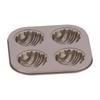 4Cavity Quadrate Baking Pan Mini NonStick Heavy Duty Carbon Steel Cupcake Mold for Microwave(Deep Shell Baking Pan )