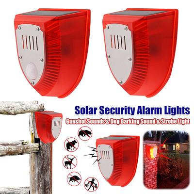 Solar Sound & Light Alarm with Motion Sensor Warning Loud Solar Strobe Light Alarm System for Home Villa Farm Barn Yard