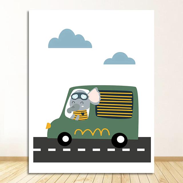 Baby Auto Track Cartoon Welt Nordic Poster Und Drucke Wand Bilder Für Kinderzimmer Schlafzimmer Home Wand Kunst Leinwand Malerei Kindergarten
