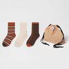 [3PACK] 1989 Vintage Pouch Brown Sock Set