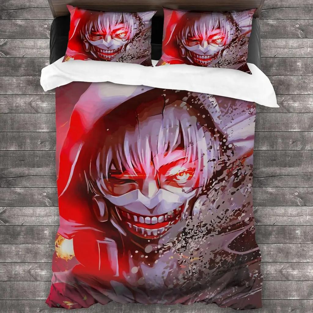 Tokyo Ghoul Bedding Set Single Twin Full Queen King Size Bed Set Teenager Bedroom Duvetcover Sets 3D Print Anime Menwomen