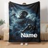 Custom Name Horror Movie Night Party Blanket For Couch Bed Plush Cozy Fuzzy Blanket Super Soft Warm Blankets For Fall And Winter 0916171