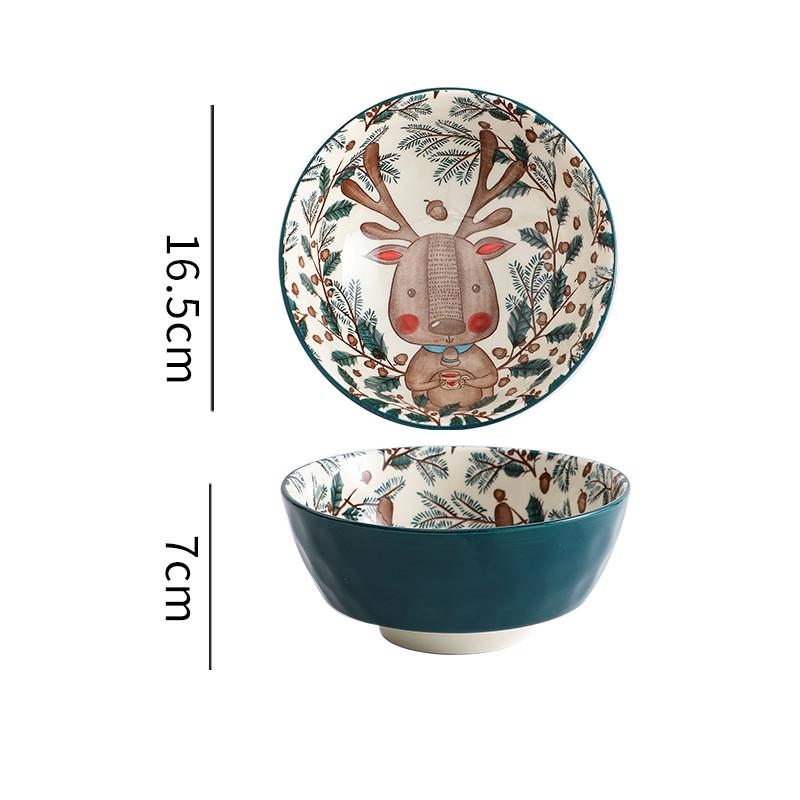 Japanese Ceramic Bowl Cute and Creative Household Tableware Eating Soup Bowl Children's Bowl
