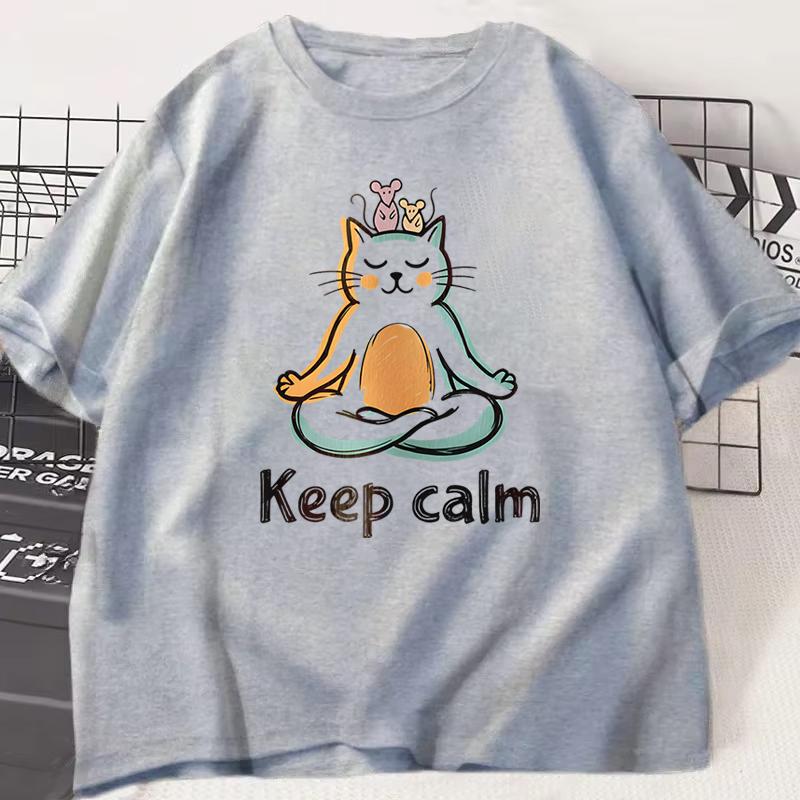 Fun Cat Graphic Tshirts Humor Short Sleeve Tee Shirt for Unisex Unisex Vintage Fishing New Crew Neck Tshirts Funny Kitten Tshirt