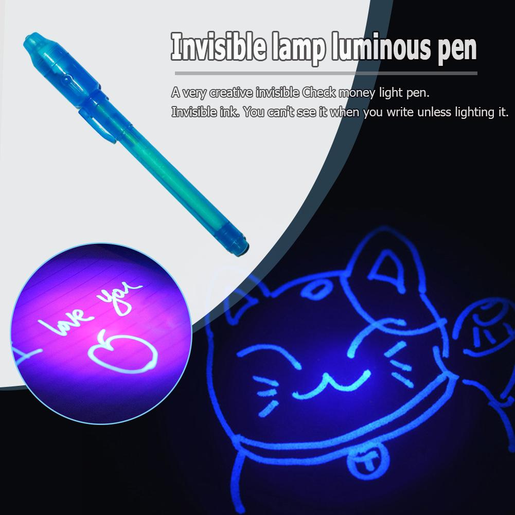 

AU 2 in 1 Luminous Light Invisible Ink Pen UV Kids Drawing Magic Pens (Blue)