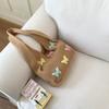 New high-end knitted bag hollow bag simple shoulder bag bow element knitted bag