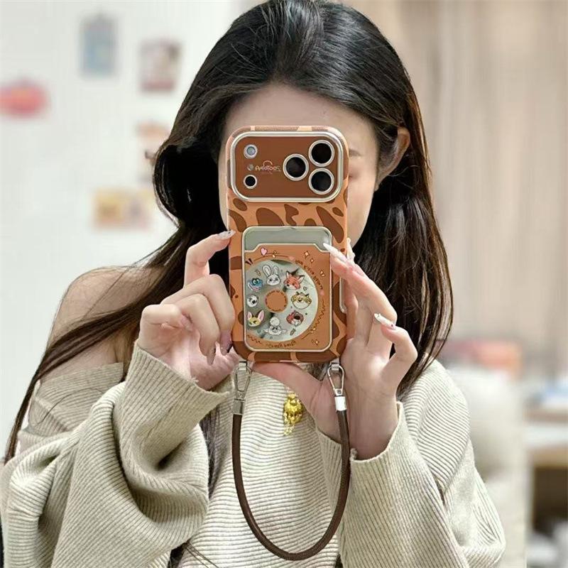 

Cartoon Rabbit Fox for iPhone17pro Phone Case Apple 16pro Electroplating 15pro Card Pack 14pro iPhone17