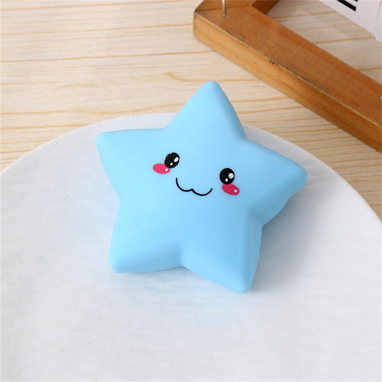 

Flour Star Squeezable Toy, TPR Soft Rubber Expression Flour Ball Cartoon Star Children s Stress Relief Toy синий