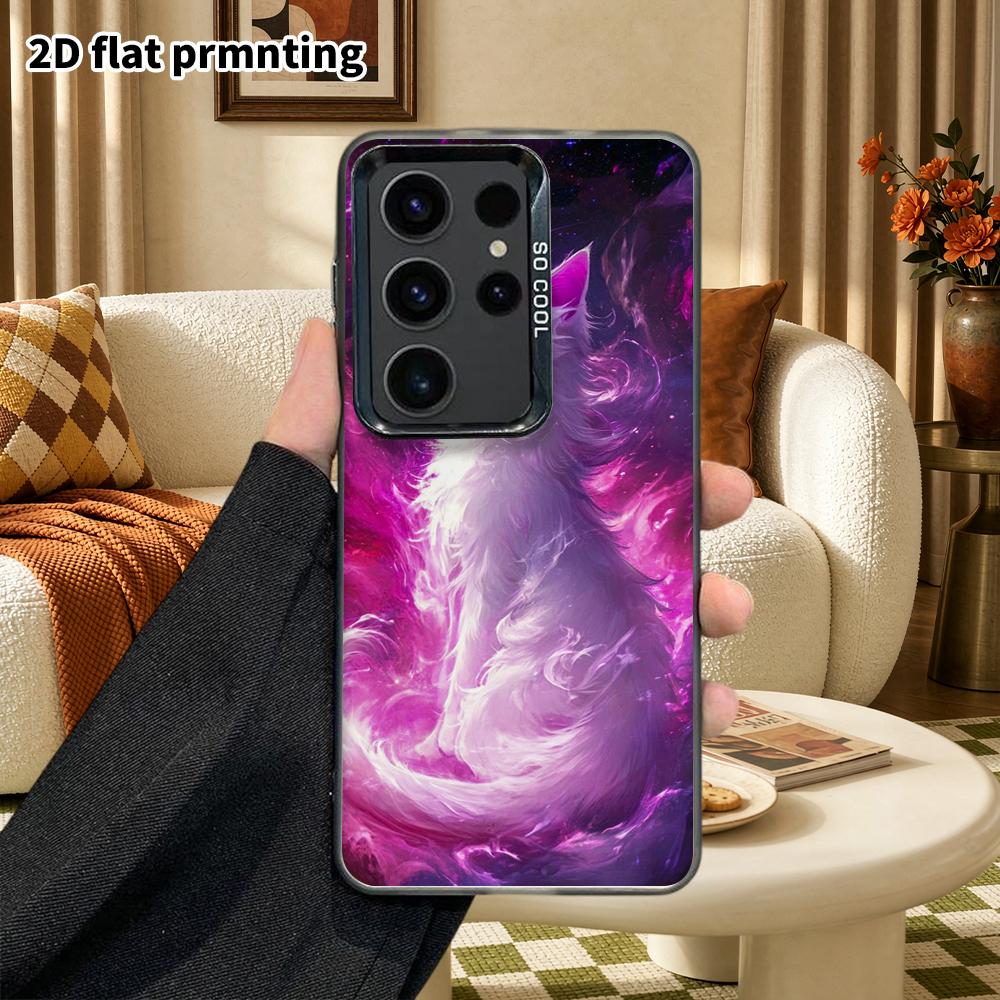 Phone Case: 2D Flat Samsung Galaxy A34 A35 M05 M06 S20 S22 S21 FE Plus 5G Protective Case, Couple Style, Nebula Long-Haired White Cat, Christmas and H