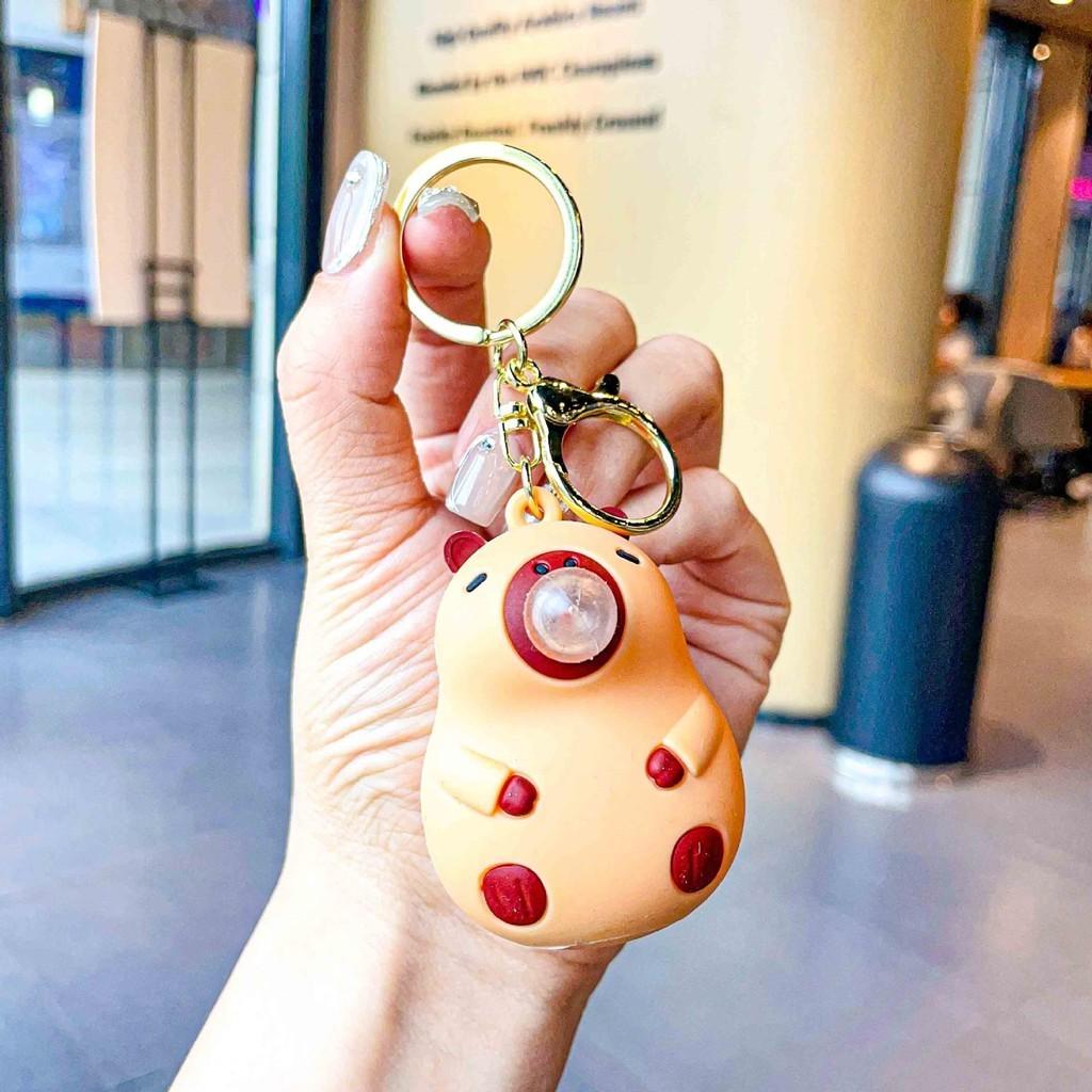 

Stylish Capybara Dudu Bubble Keychain Premium Silicone Keyring Ideal For Daily Use Gifting And светло-коричневого