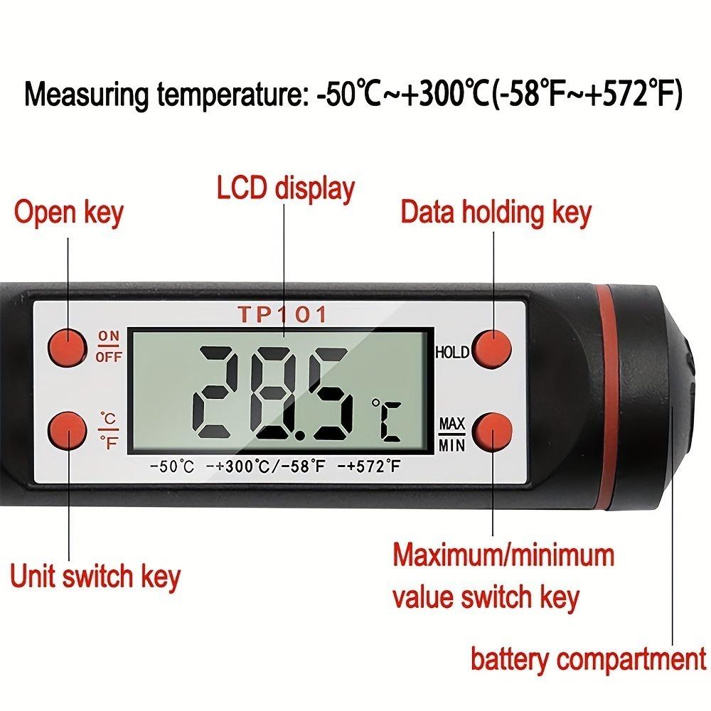 1pc, Kitchen Food Thermometer, Food Pen Probe Thermometer, Instant Reading Meat Thermometer, Visual Thermometer