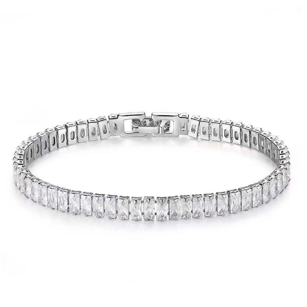 Minimalist Light Luxury Copper Bracelet with Zircon, 0.7mm Diamond Design - Versatile Fashion Jewelry