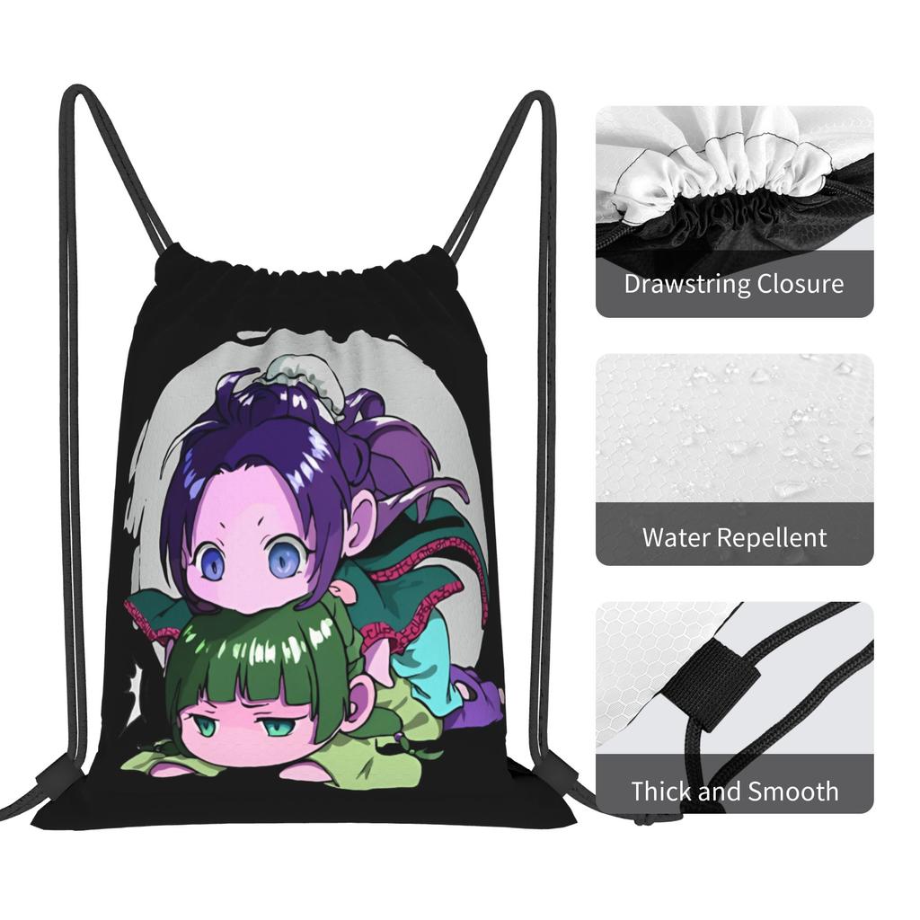 Cartoon Maomao Drawstring Bag Manga YSK Fashion Foldable Sackpack String Bags Men Outdoor Beach Backpack