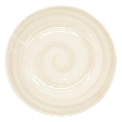 Mino-aardewerk geborstelde rijstmeel currybord, pastabord, diep bord, diameter ca.. 21 x diepte 4,7 cm, magnetron- en vaatwasmachinebestendig, wit, gemaakt in