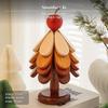 Creative Christmas Tree Heat Insulation Mat, Sturdy Wood, Foldable Table Decor Apple