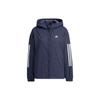 Logo Letter Three Stripes Hooded Jacket Women Jackets Ink-Blue IA5206