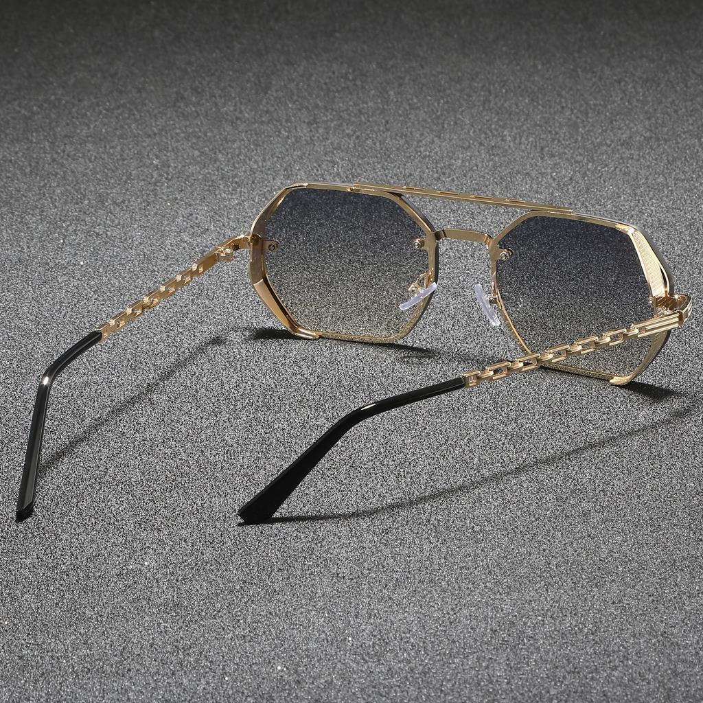 New High Quality Double Metal Chain Sunglasses Women Fashion Cool Design Brand Design Sun Glasses for Street Photography
