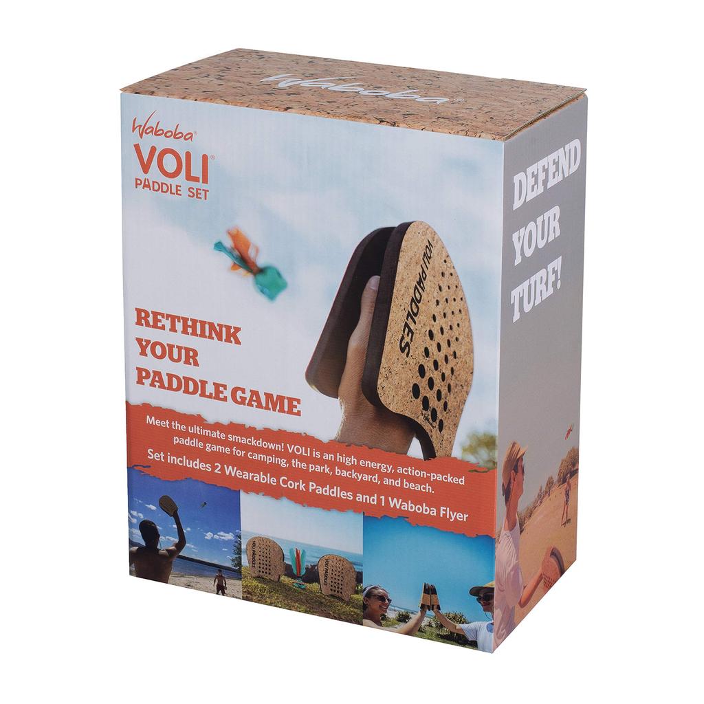 Waboba VOLI Paddle Game Rethinking Outdoor Games Backyard Set 2 nositelné pádla a 1 extra velký míček - - Obsahuje