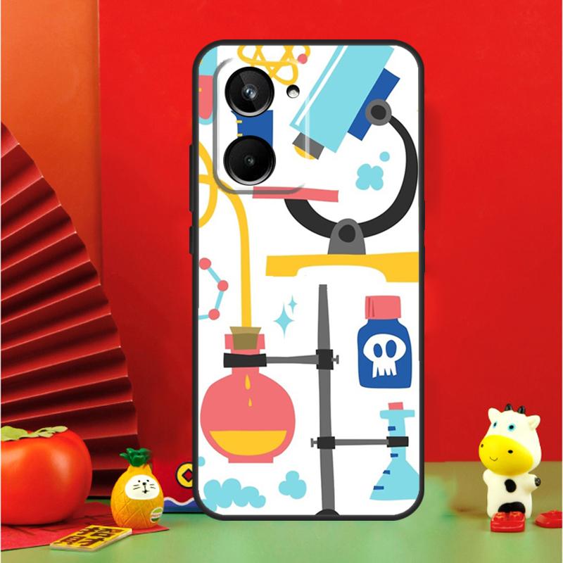 Vintage Chemielabor für Realme 11 10 9 12 Pro Plus C67 C55 C53 C51 C31 C35 C33 C30 C21Y C25s GT Neo 6 GT5 Hülle