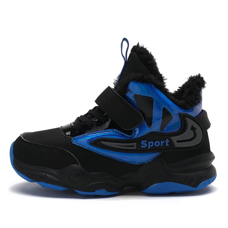 Осенне-зимние детские зимние кроссовки Детские высокие кроссовки с липучками — фото 4