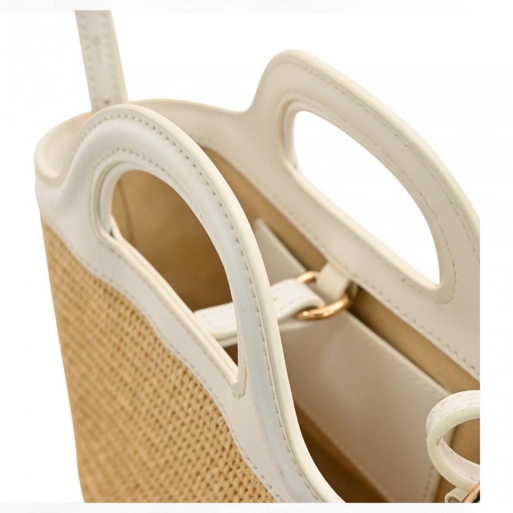 Auth MARNI Tropicaria Micro Bag 2WAY Shoulder Bag Cotton Leather ma6423ee Used