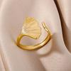 Ocean Starfish Shell Open Rings For Women Gold Color Stainless Steel Ring Summer Beach Aesthetic Waterproof Jewelry Gift