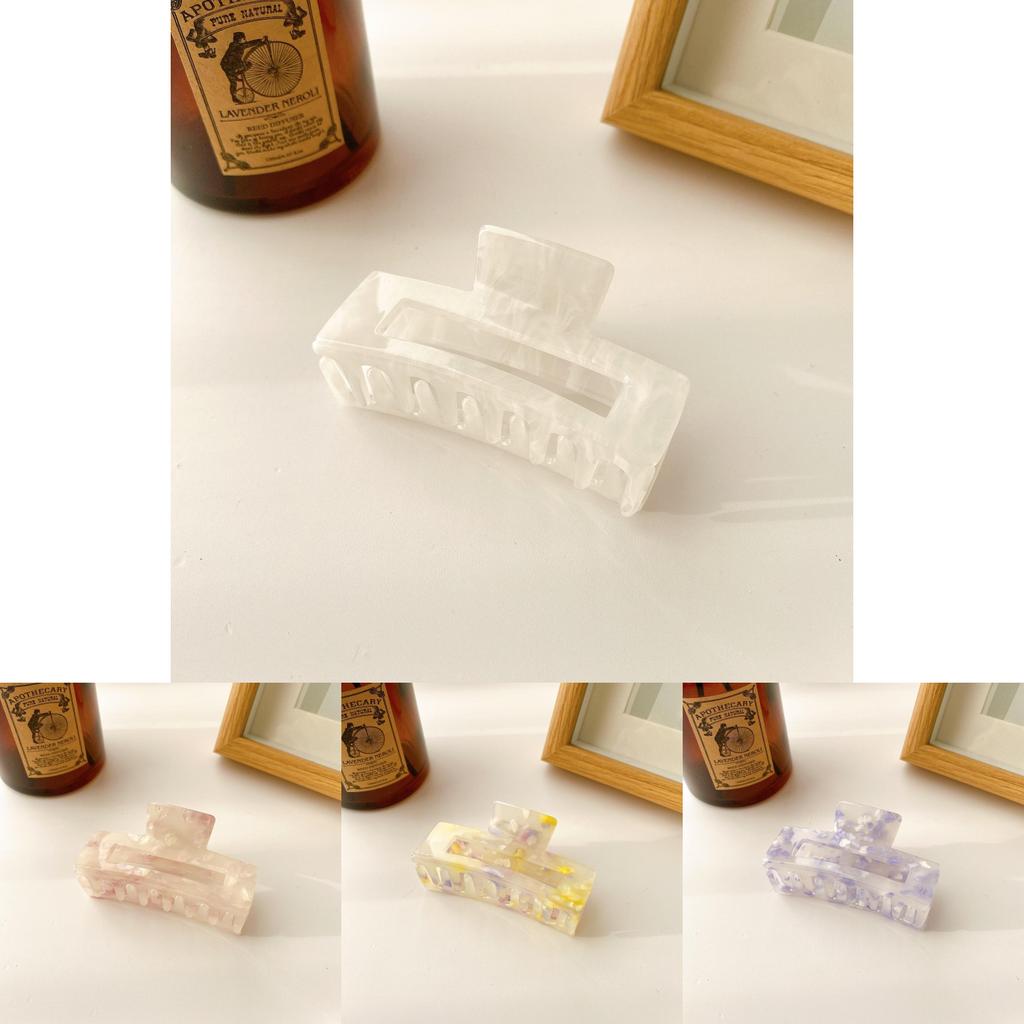 Trendy Large Acrylic Hair Clips For Girls In Fresh Pink Yellow Purple And Black