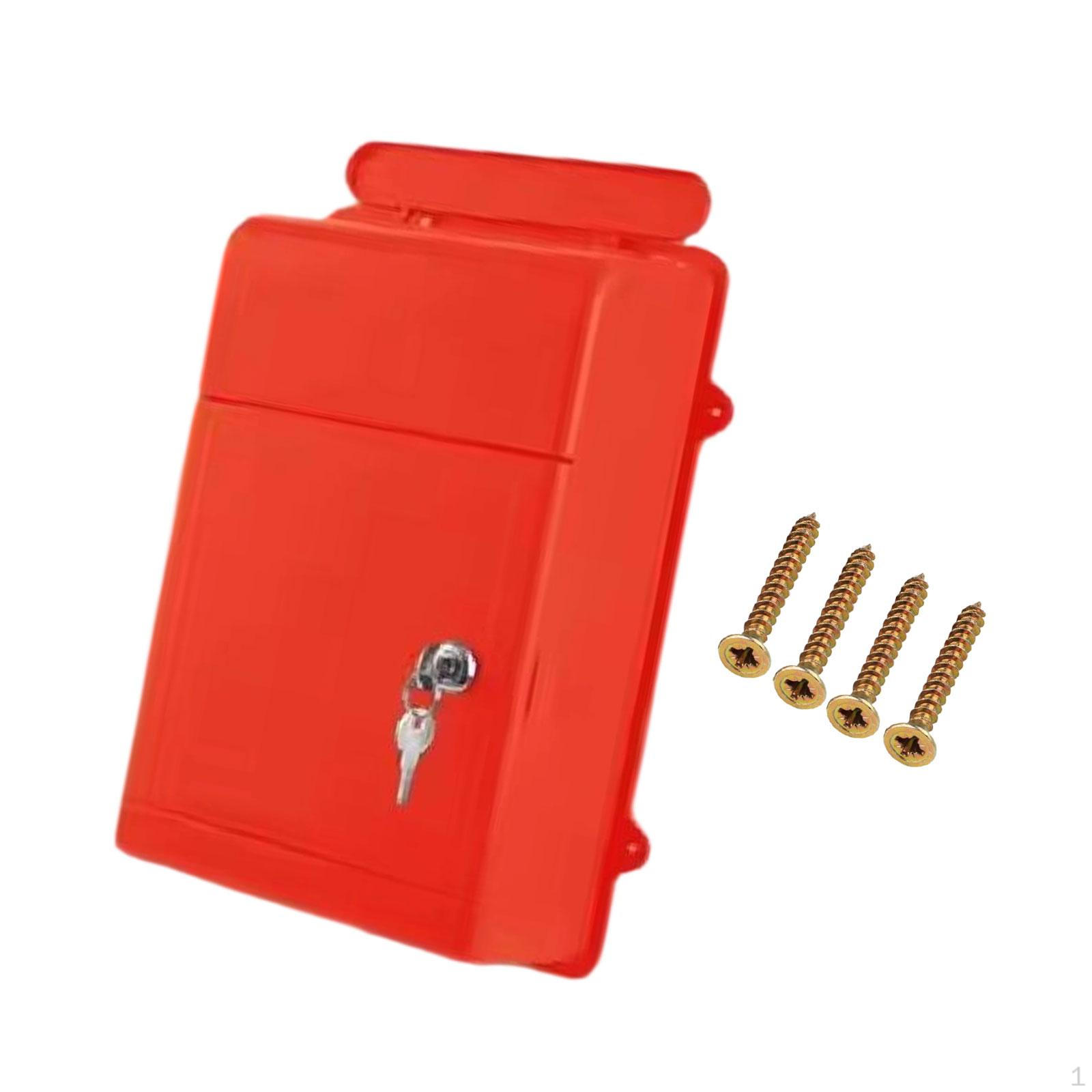 

Уличный настенный почтовый ящик с замком и ключом для писем, газет красный