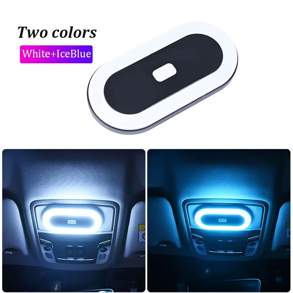 2Color Magnetic Touch Light Car Roof Interior Light USB Rechargeable Yellow Changing Ceiling Reading Light Atmosphere Night Lamp