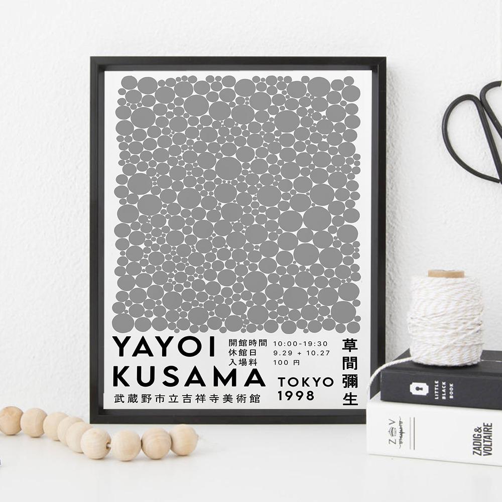 Yayoi Kusama Mostra di opere d'arte Poster e stampe Punto wireless Immagini di arte della parete Pittura su tela per soggiorno Decorazioni per la casa