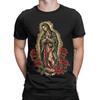 Our Lady De Guadalupe Sant Mary for Christians T Shirts Mens Cotton Cool TShirt Round Collar  Tee Shirt Short Sleeve Clothes