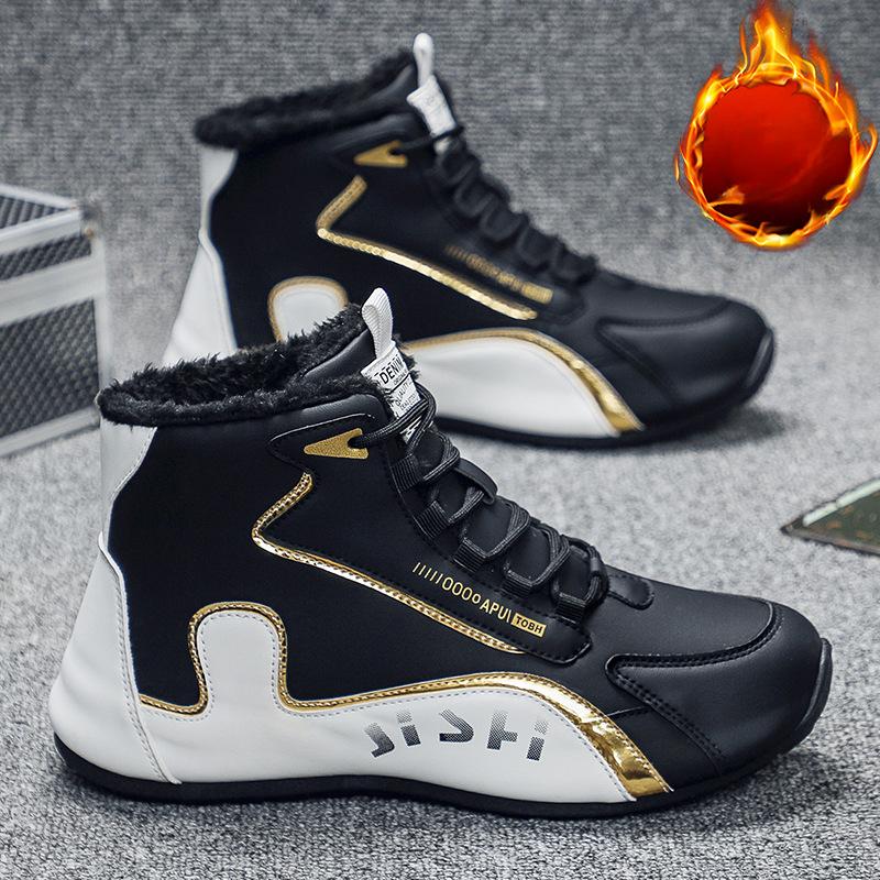 

Зимняя бархатная мужская обувь, утепленная, теплая, модная, мужская повседневная обувь, высокие спортивные кроссовки 46