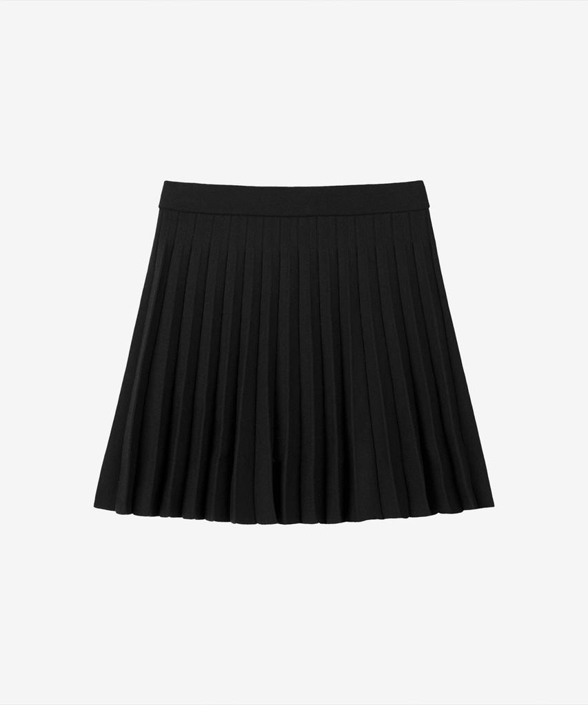 Basica Pleated Knit Skirt (Black)