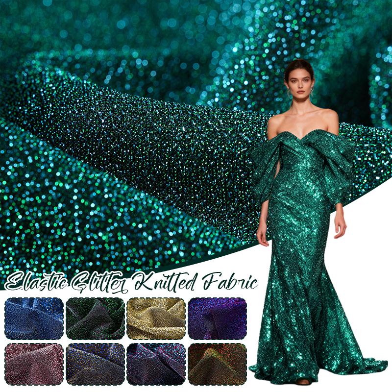 Elastic Glitter Fabric Starry Sky Soft Shiny Yarn Fabric Diy Sewing Dress Skirt Doll Clothes Stage Costume Background Decor