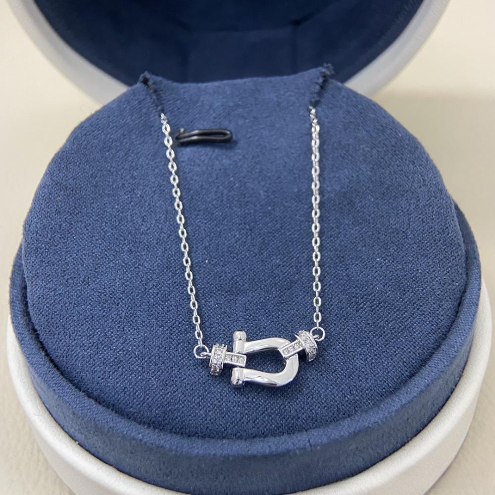 Mini Diamond Horseshoe Buckle Necklace Medium Gypsy Nautical Buckle