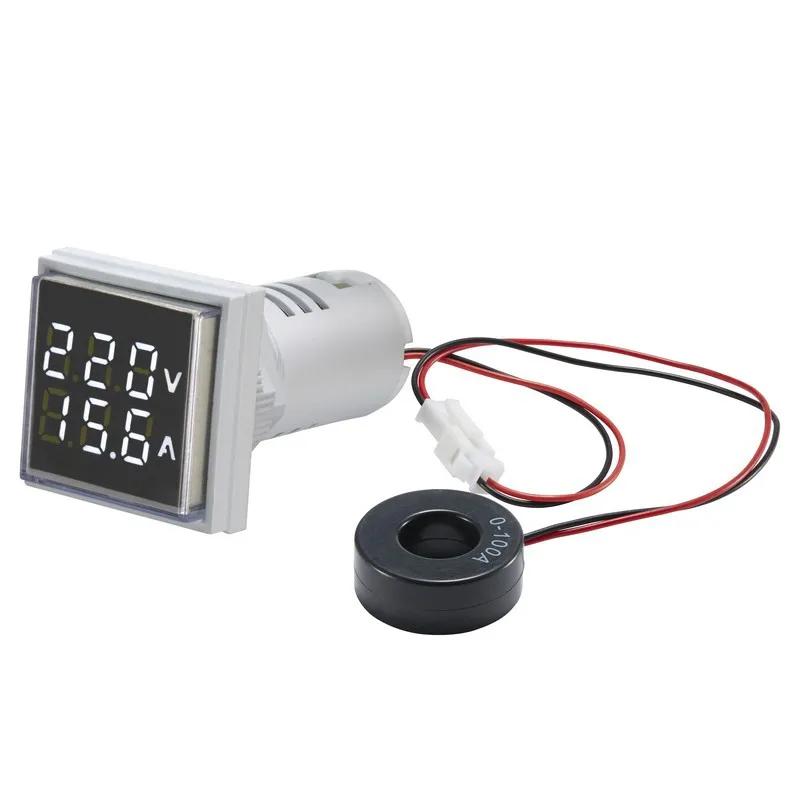 110V 220V AC Digital Voltmeter Ammeter AC 60-500V 0-100A Square/Round Voltage Current Meter Car Volt Tester Gauge Amp Detector