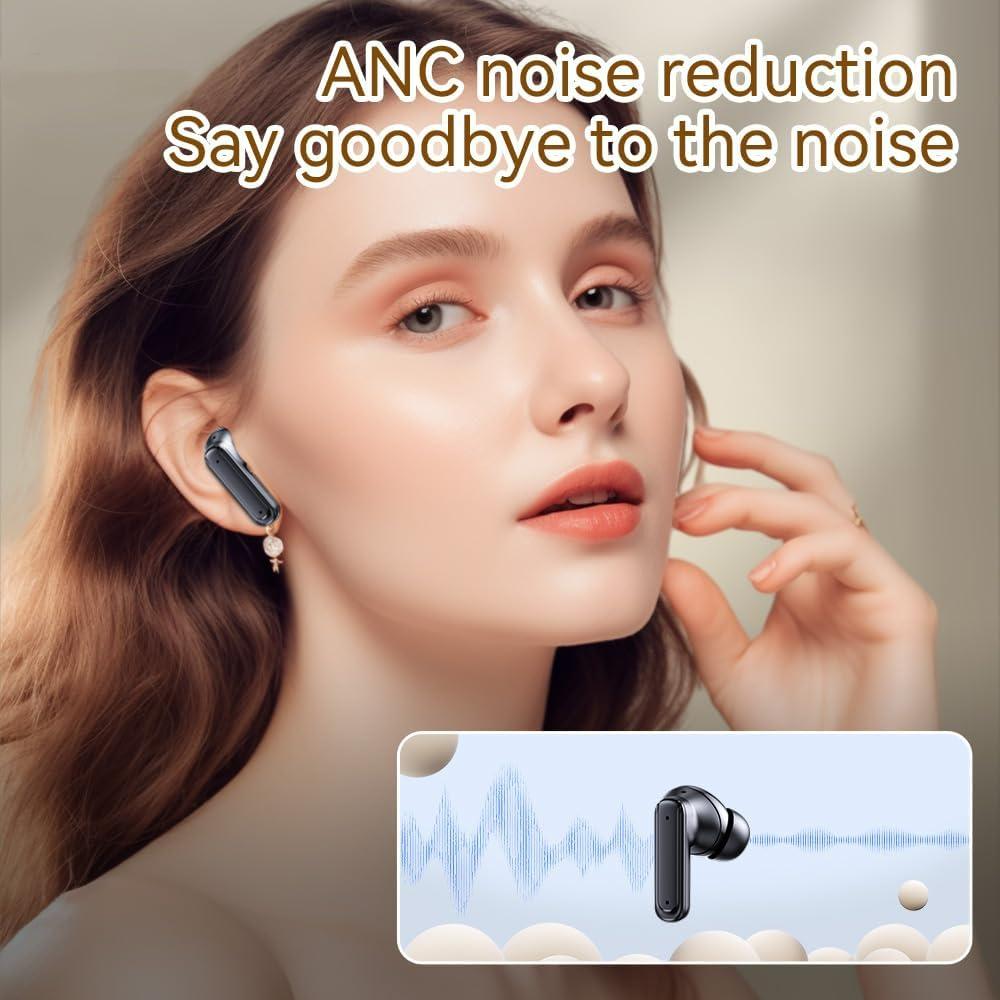 ANC Kabellose Ohrhörer E18 Pro Bluetooth5.4 Kopfhörer Touchscreen-Kopfhörer TWS MZYMI Bass-Stereo-Kopfhörer mit ANC/ENC-Kopfhörern mit Geräuschunterdrückung 